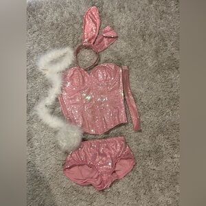 Starline sparkly Pink Bunny Costume corset Halloween